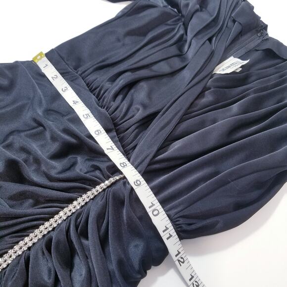 Vintage Susan Roselli for Vijack Black Satin Rhinestones Party Cocktail Dress - Picture 8 of 15